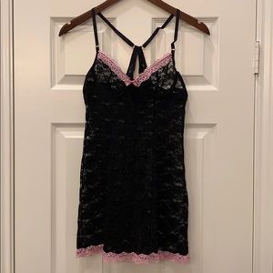 Black and pink lace lingerie